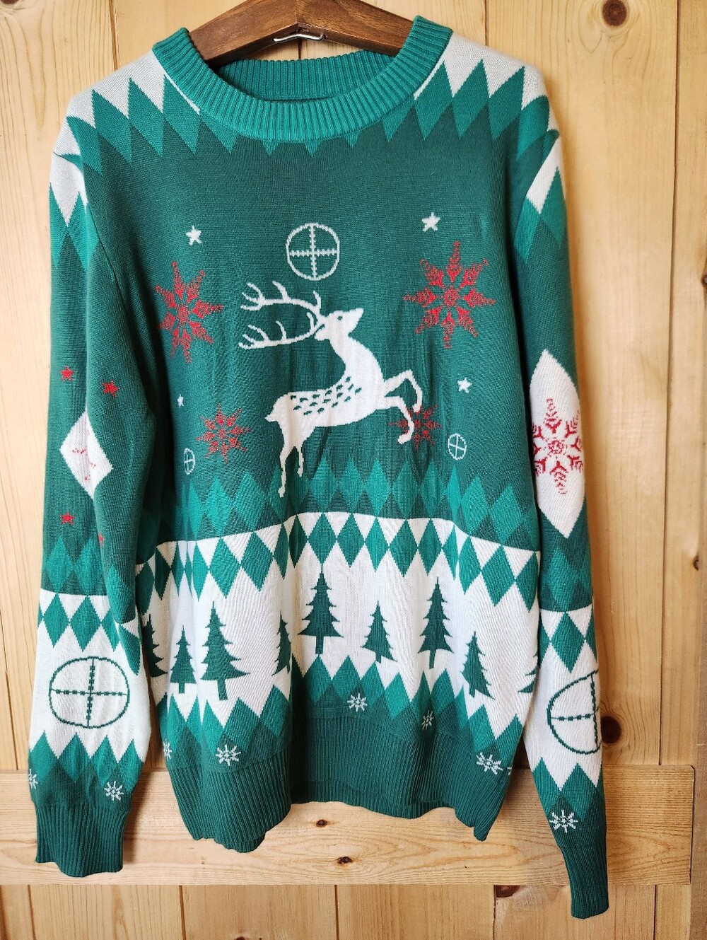 LA Police Gear "Oh Deer" Bulls Eye Reindeer Ugly Christmas Holiday Sweater